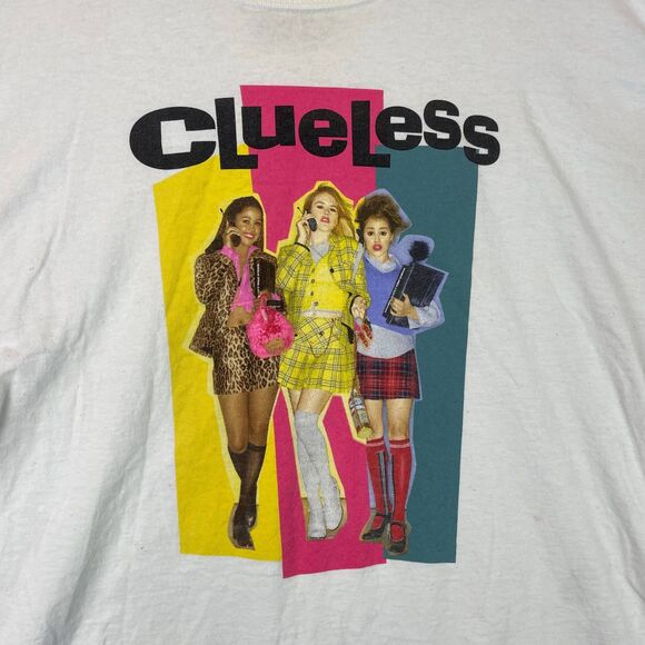 Clueless Graphic T-Shirt Women’s Size L White Movie Print Retro 90s Style Casual - Picture 2 of 10